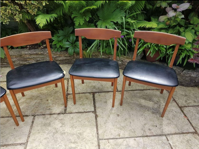 Four retro G plan chairs