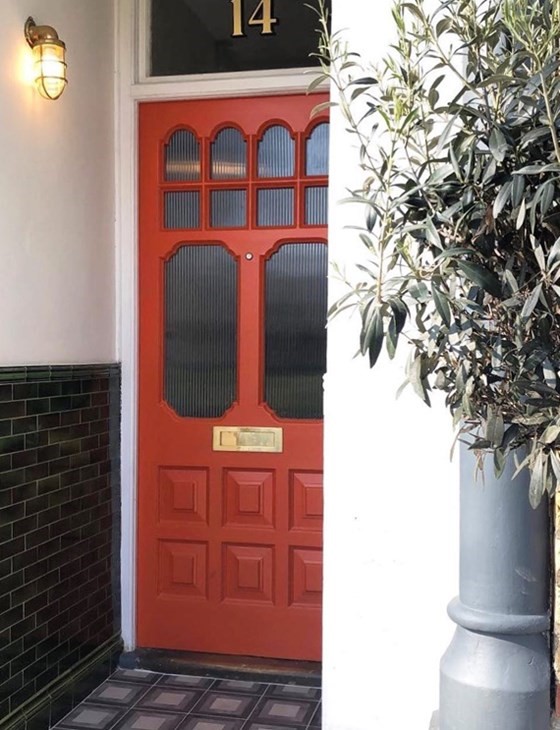 Charlotte's Locks front door - farrow and ball